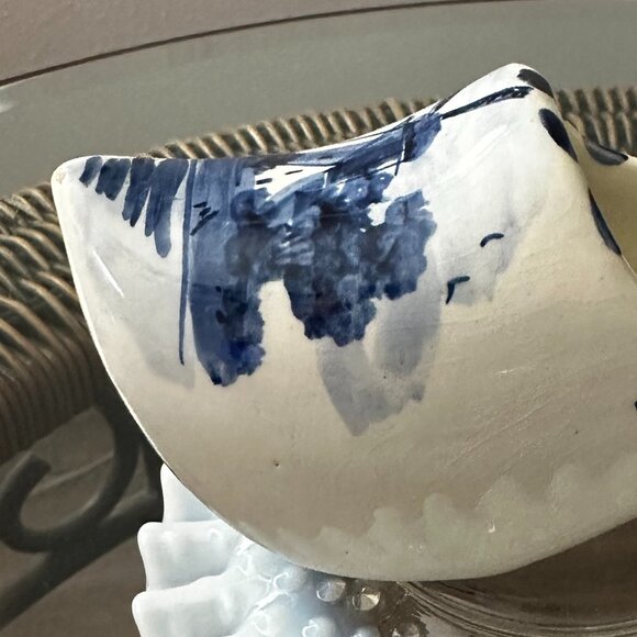 Mid 20th Century "DELFT" Holland Blue & White Ceramic Clog Set of 2 Smoke Shoe's - Picture 7 of 7